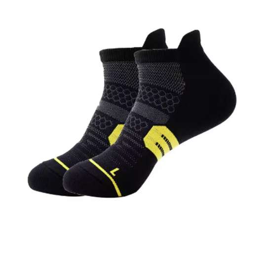 Ankle Compression Socks – Black/Yellow (3 Pack)