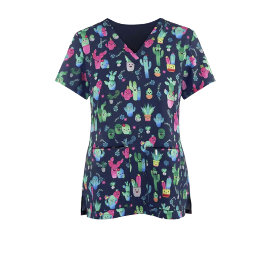 Scrub Top – Succulent Party