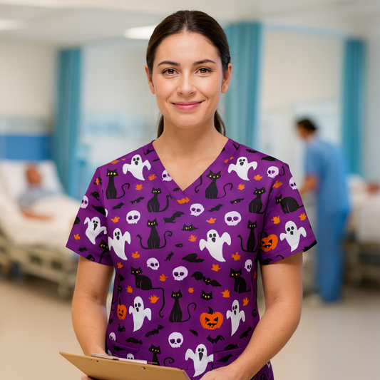 Halloween Scrub Top – Fright Night