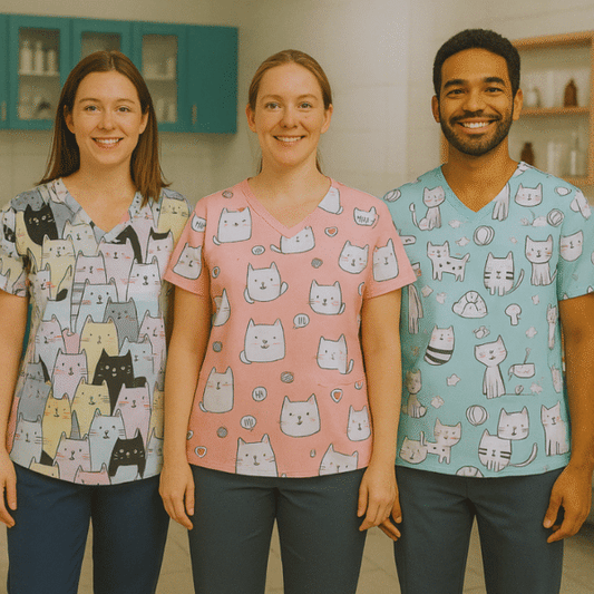 3 Scrub Tops – Kitty (3 Pack)