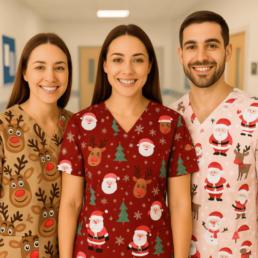 3 Scrub Tops – Reindeer (3 Pack)