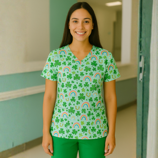 Scrub Top – Lucky Charm