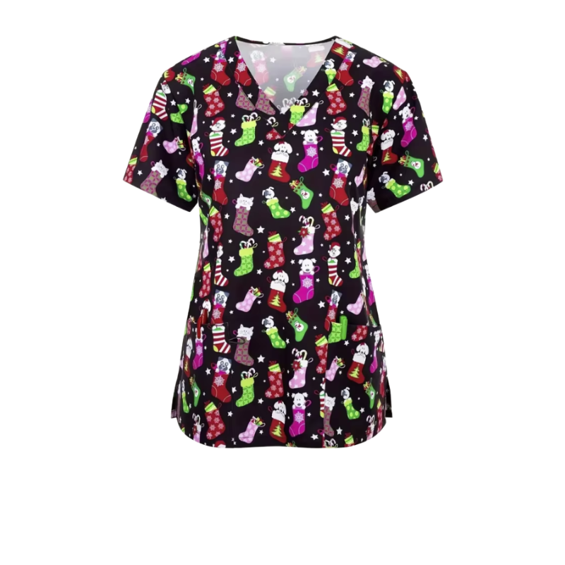 3 Scrub Tops - Christmas Pets (3 Pack)