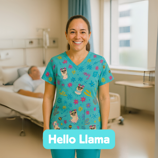 Scrub Top – Hello Llama