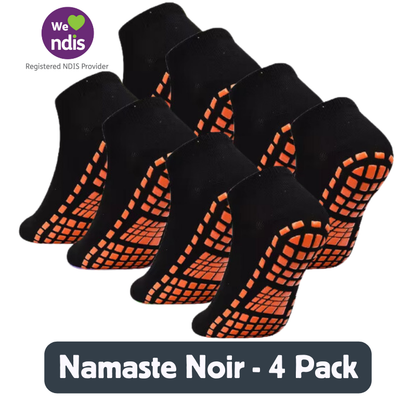 Namaste Noir Anti-Slip Socks (4 Pack)