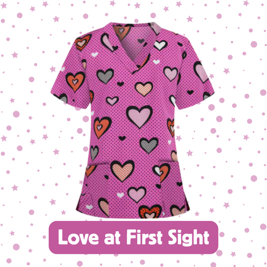 Scrub Top – Love at First Sight