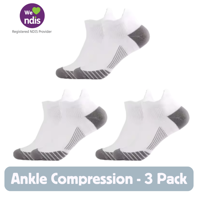 Ankle Compression Socks – White (3 Pack)