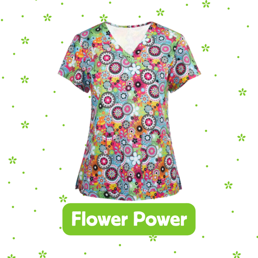 Scrub Top – Flower Power