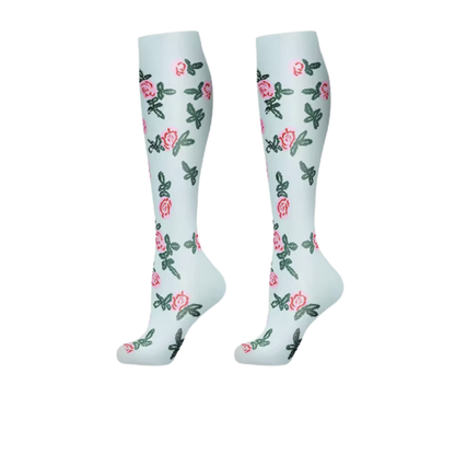 Long Compression Socks- Petal Power (3 Pack)
