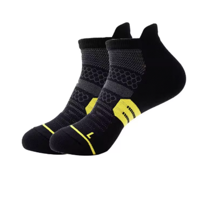 Ankle Compression Socks – Black/Yellow (3 Pack)