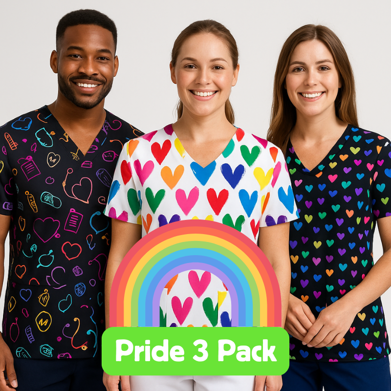 3 Scrub Tops – Pride (3 Pack)