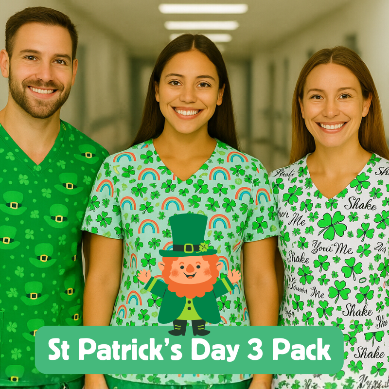 3 Scrub Tops – St Patrick's Day (3 Pack)