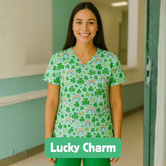 Scrub Top – Lucky Charm