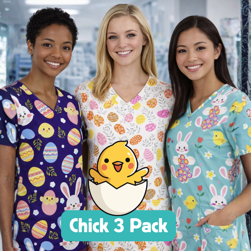 3 Scrub Tops – Chick (3 Pack)