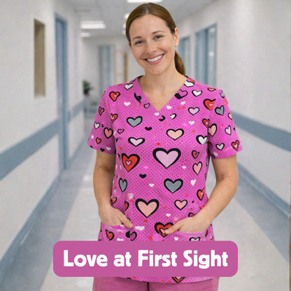 Scrub Top – Love at First Sight