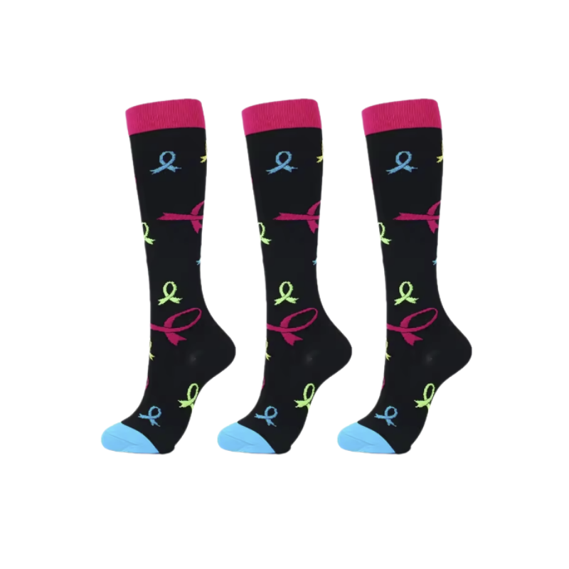 Long Compression Socks – Cancer Awareness (3 Pack)