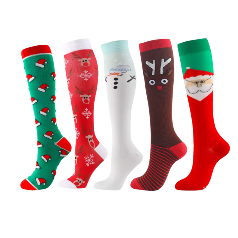 Christmas Long Compression Socks (5 Pack)