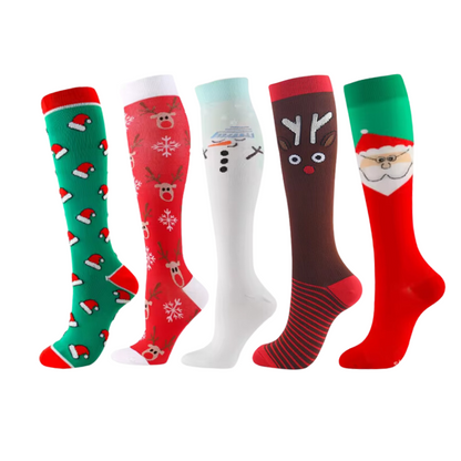 Christmas Long Compression Socks (5 Pack)