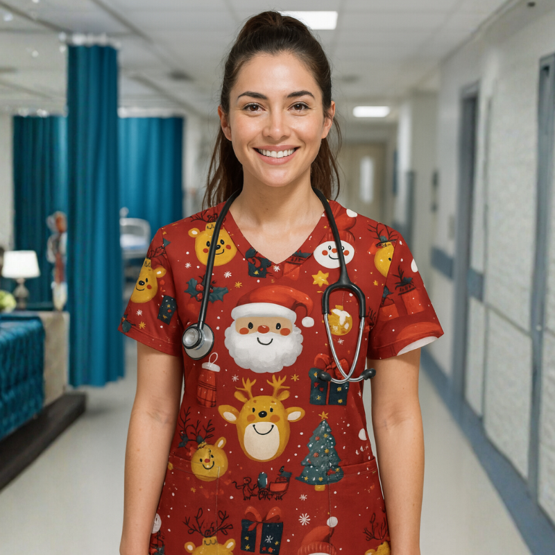 Christmas Scrub Top – Jingle Bells