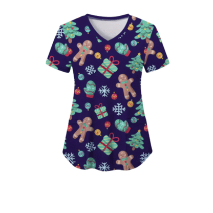 3 Scrub Tops – Gingerbread (3 Pack)