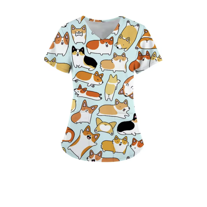 3 Scrub Tops - Puppy (3 Pack)