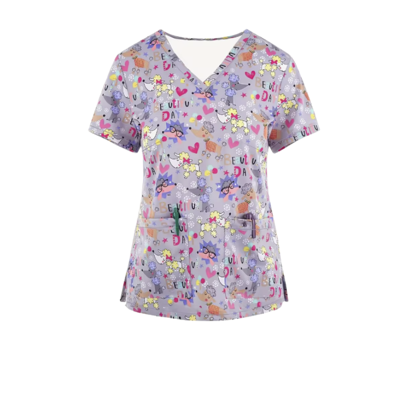 3 Scrub Tops - Puppy (3 Pack)