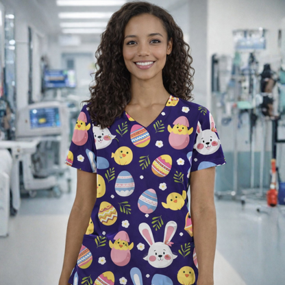 Scrub Top – Easter Egg Hunt