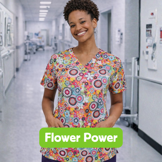 Scrub Top – Flower Power