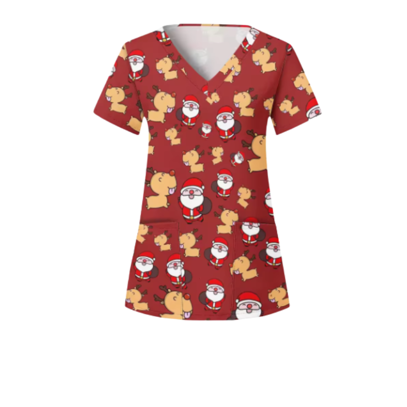 3 Scrub Tops - Christmas Pets (3 Pack)
