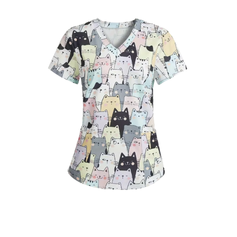 3 Scrub Tops - Kitty (3 Pack)