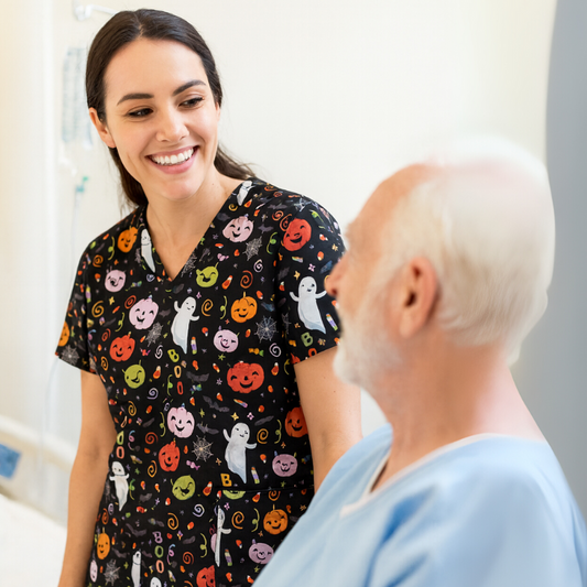 Halloween Scrub Top – Spooky Spirit