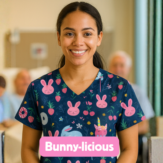 Scrub Top – Bunny-licious