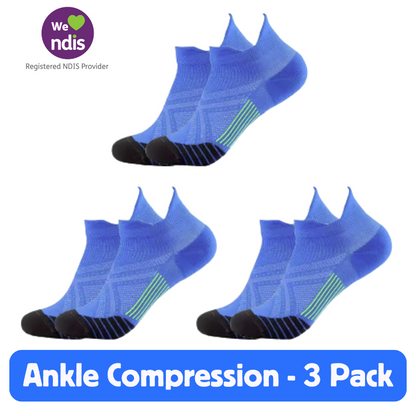 Ankle Compression Socks – Blue (3 Pack)