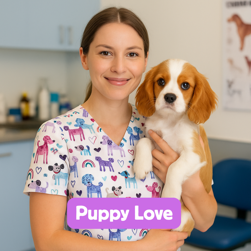 Scrub Top – Puppy Love