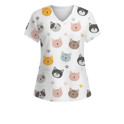 3 Scrub Tops – Purrfect Valentine (3 Pack)