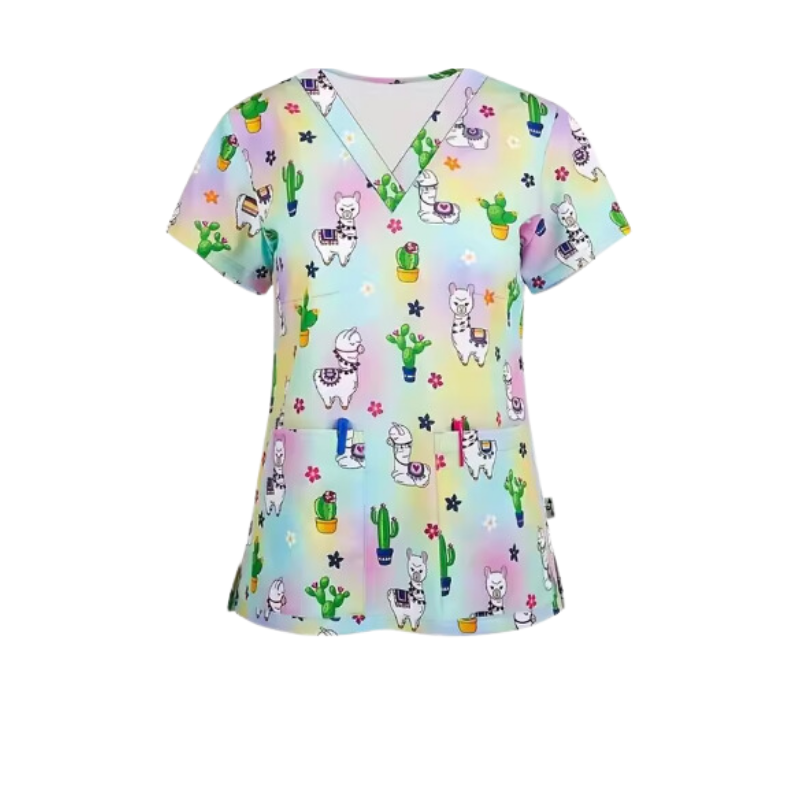 3 Scrub Tops - Llama (3 Pack)