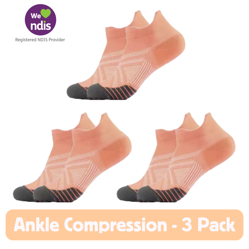 Ankle Compression Socks – Peach (3-Pack)