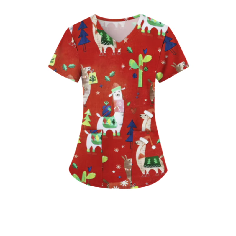 3 Scrub Tops - Llama (3 Pack)