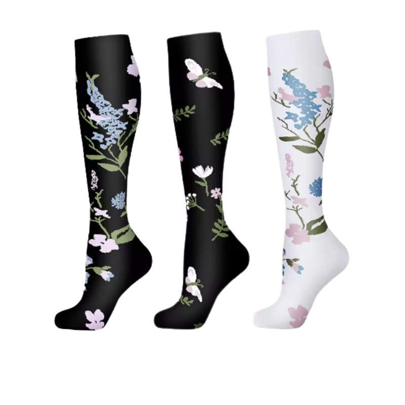 Long Compression Socks -Twilight Garden (3 Pack)